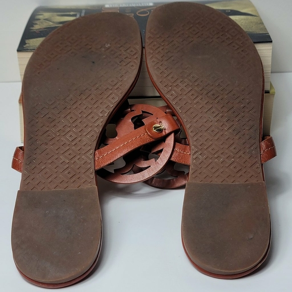 TORY BURCH MILLER SANDAL FLIP FLOPS BROWN LEATHER SIZE 9 - Picture 11 of 11